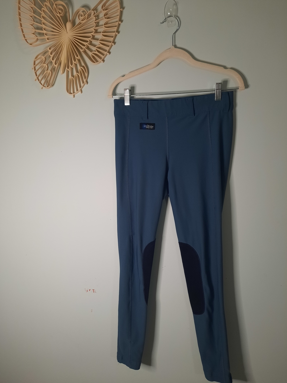 Irideon Sz Med, Blue Equestrian Riding Breeches with Knee Patches